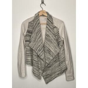 LOFT Women's Multicolor Modern Knit Cardigan Off White Back Size M